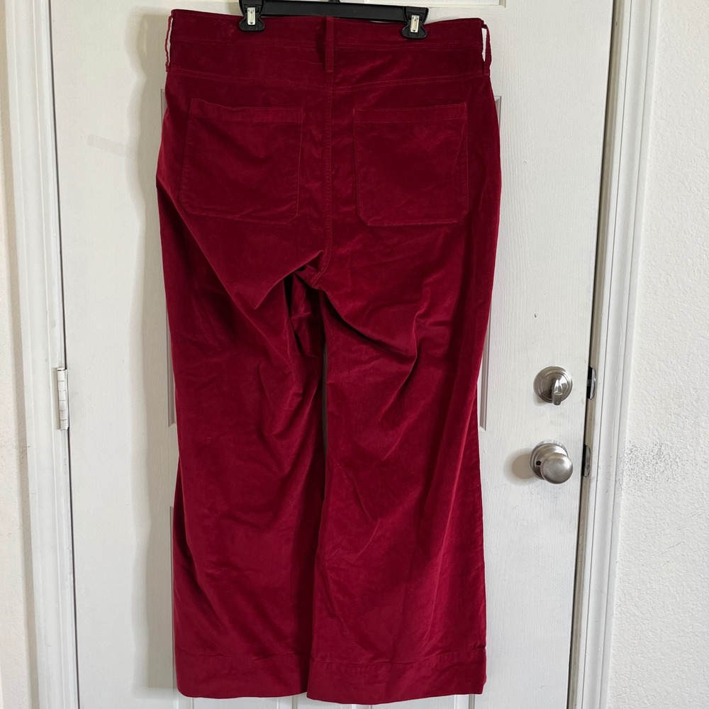 J. Crew Corduroy Lizzie Patch-Pocket Pants Women size 35 Red‎ Wide Leg Straight - Picture 8 of 12